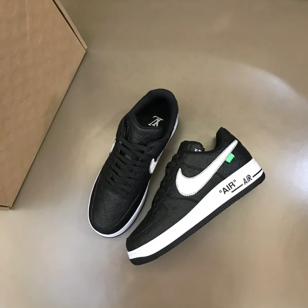 Men's shoes 💰p440 "*OUIS *UITTO*" x OFF-WHITE x Nike tripartite collaboration! Trendy and cool men's casual sports shoes with unrivaled color matching. The design idea basically continues the style of THE TEN. The Swoosh line and tongue label have a very familiar visual effect and are both fashionable and trendy! A must-have for fashionistas! The effect on your feet is absolutely stunning! Size: 38-45